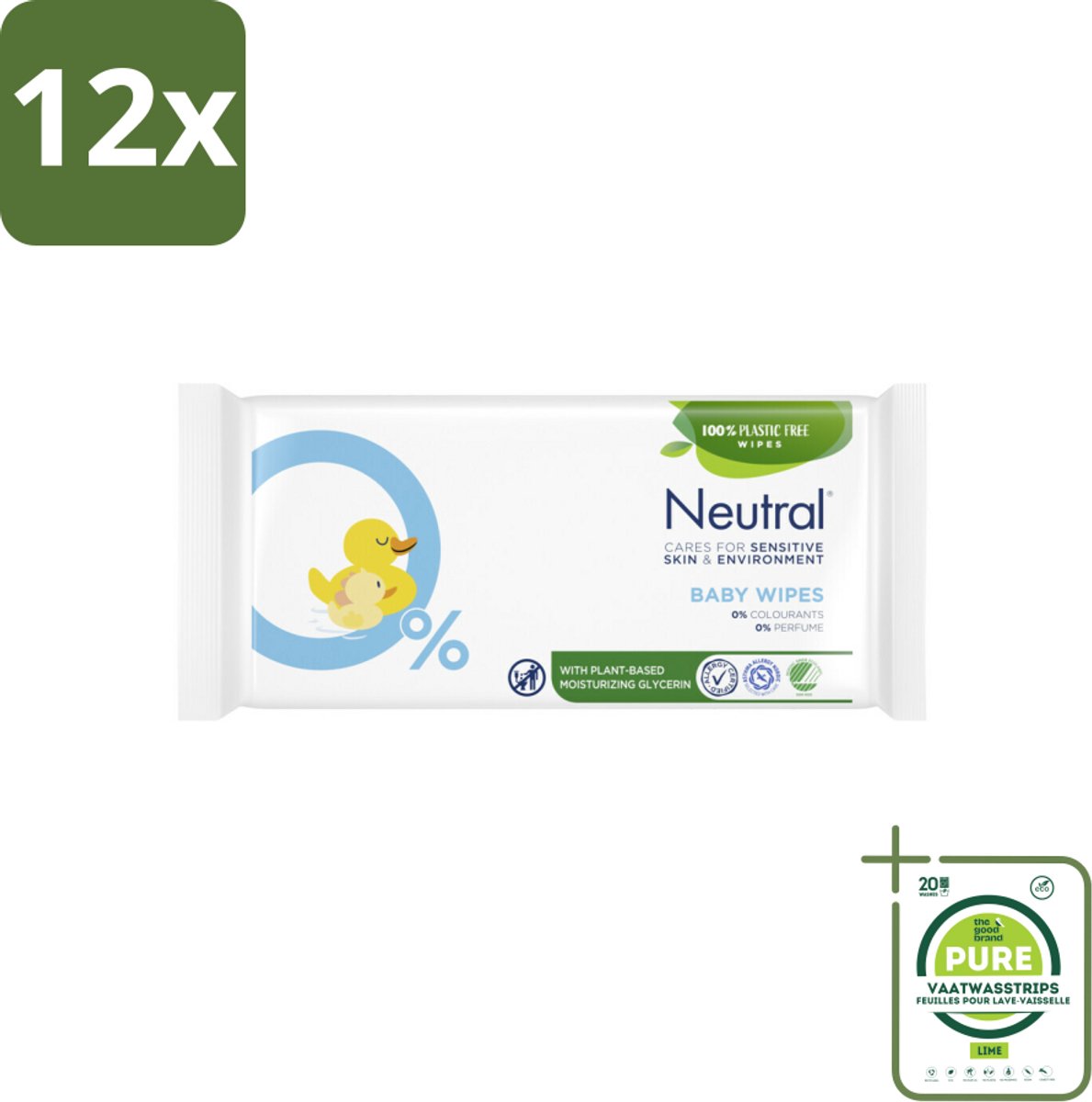 Neutral Billendoekjes 52 doekjes - Voordeelverpakking - 12 stuks - Baby billendoekjes - Zachte billendoekjes