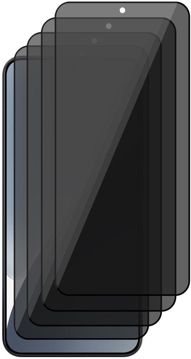 Privacy Screenprotector geschikt voor Xiaomi 15 5G – 4 Stuks – Full Cover Gehard Glas – Anti Inkijk – Privacy Filter