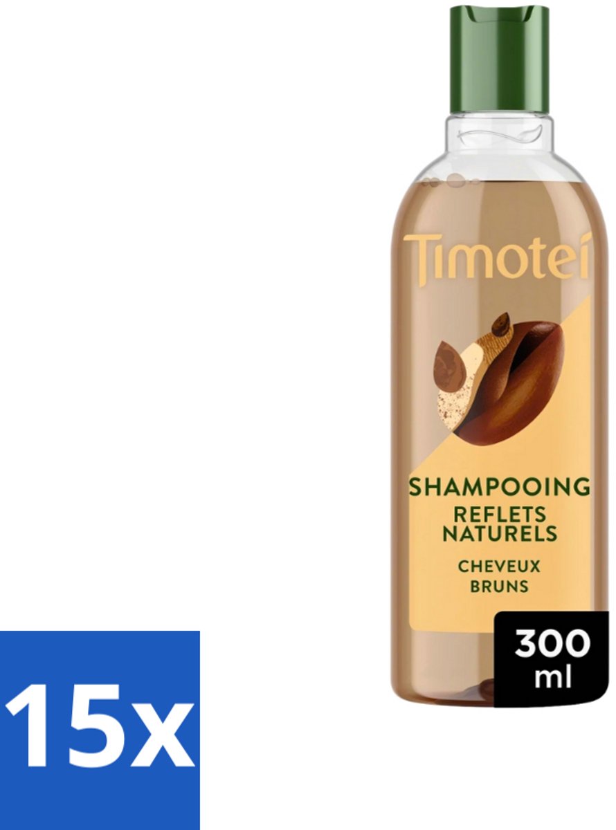 15 x Timotei - Shampoo - Intens Bruin - 300 ml - Bruin Haar Shampoo - Natuurlijke Henna Shampoo - Intens Bruin Haar - Haar Verzorging - Henna Extract