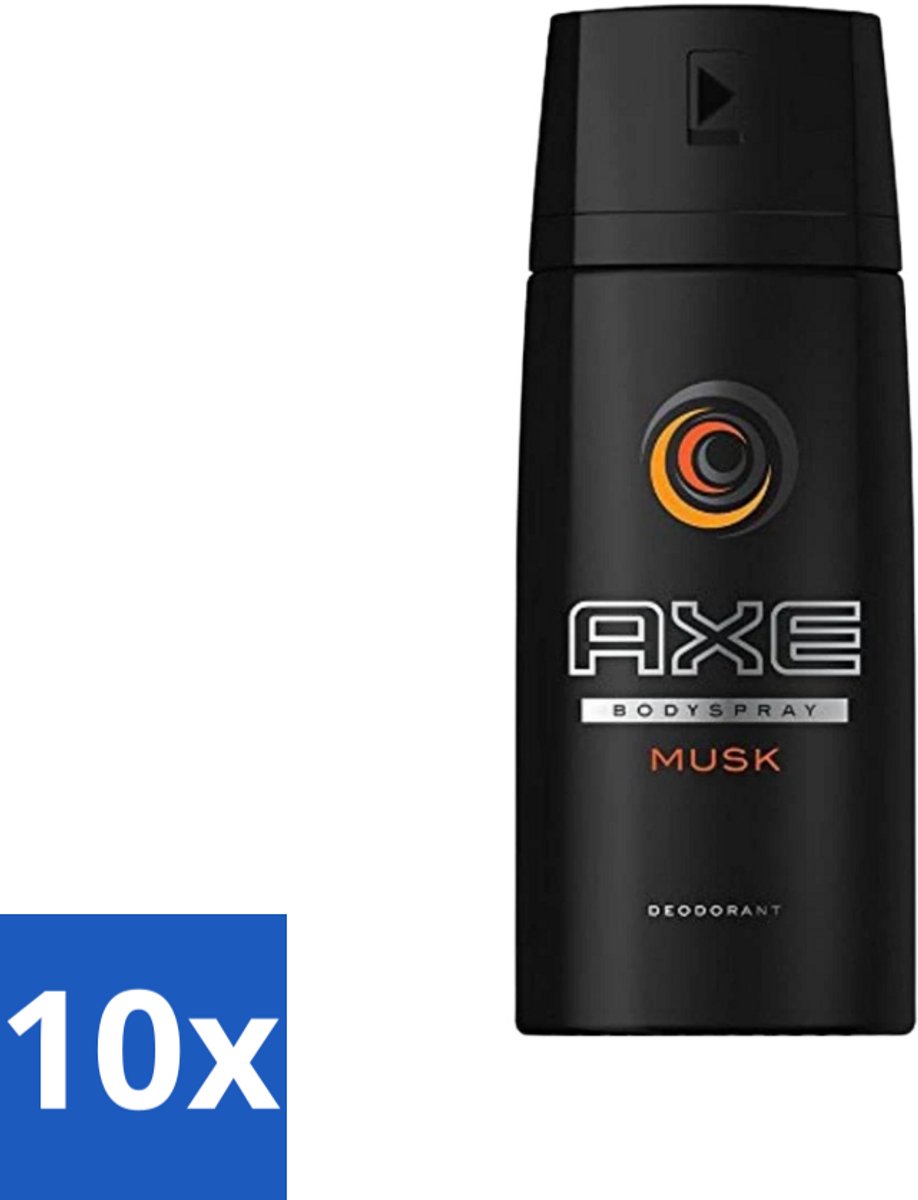 10 x Axe - Deodorant Bodyspray - Musk - 150 ml - Axe Musk Bodyspray - Deodorant Voor Mannen - Frisheid - Geur - Huidbescherming