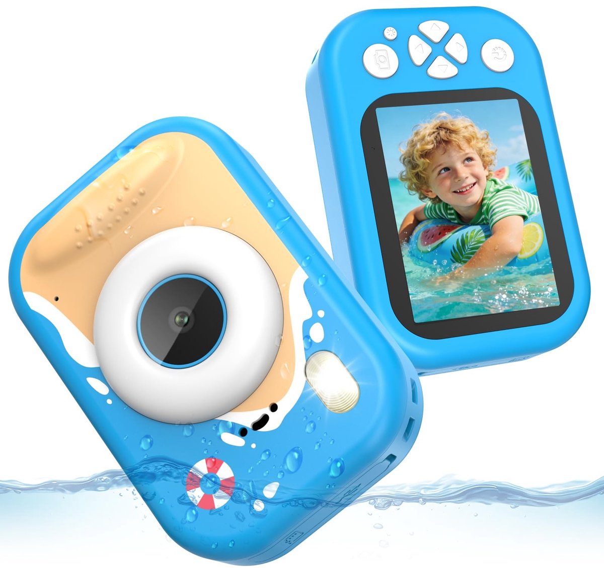 Solidchoice- Onderwatercamera 1080p - Kindercamera met 32 GB SD-kaart - Waterdicht - Drijvend - 2,4 inch scherm - Geschikt voor kinderen van 3-12 jaar