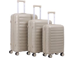 FLY & BYE FLY&BYE® Kofferset Classic - S/M/L - 3 Delig - Complete Set - 35 Handbagage + 60 en 94L Ruimbagage - Cijferslot - Beige