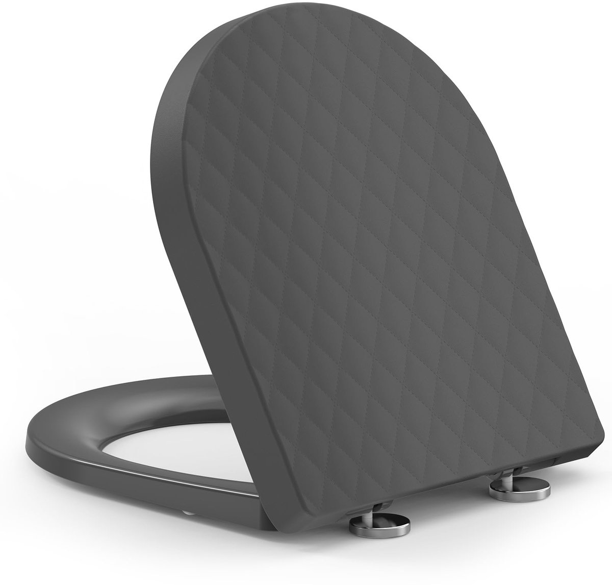 YEAUPE PRO Toiletbril D-vorm met diamantstructuur, toiletdeksel met softclosemechanisme [kort], wc-deksel - ShopVlot