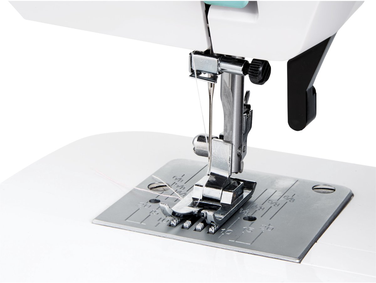 MEDION Naaimachine SM70, 70 W, 12 verschillende steekpatronen, Turquoise | LED-naailicht, instelbare steeklengte, achteruitknop, draadafsnijder, perfect voor beginners, MD11179