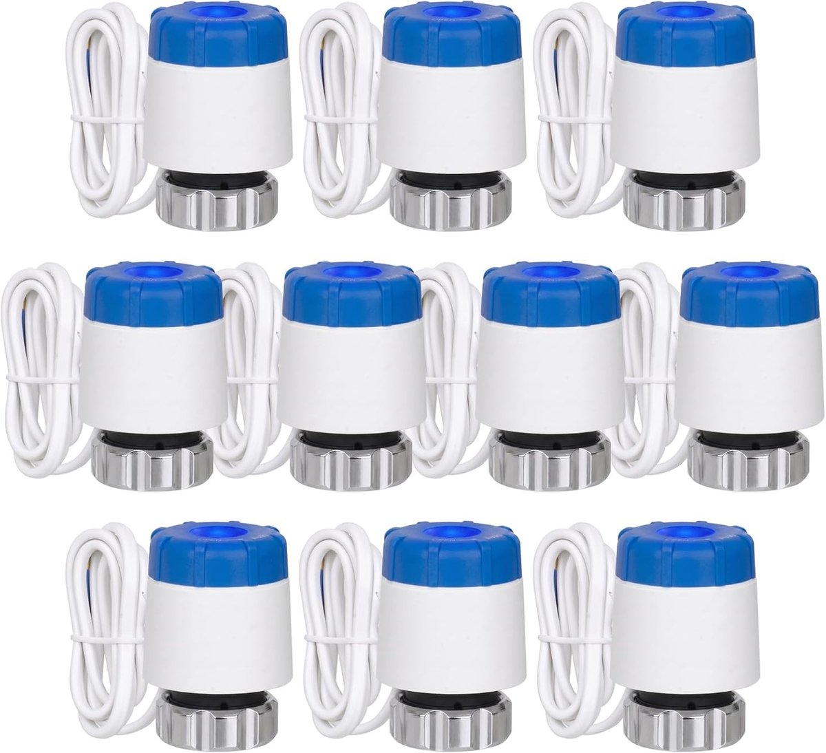 Vloerverwarming Actuator - 230 V - 10 Stuks - Elektrothermische Aandrijving met Controlelampje - Voor Verwarmingssystemen