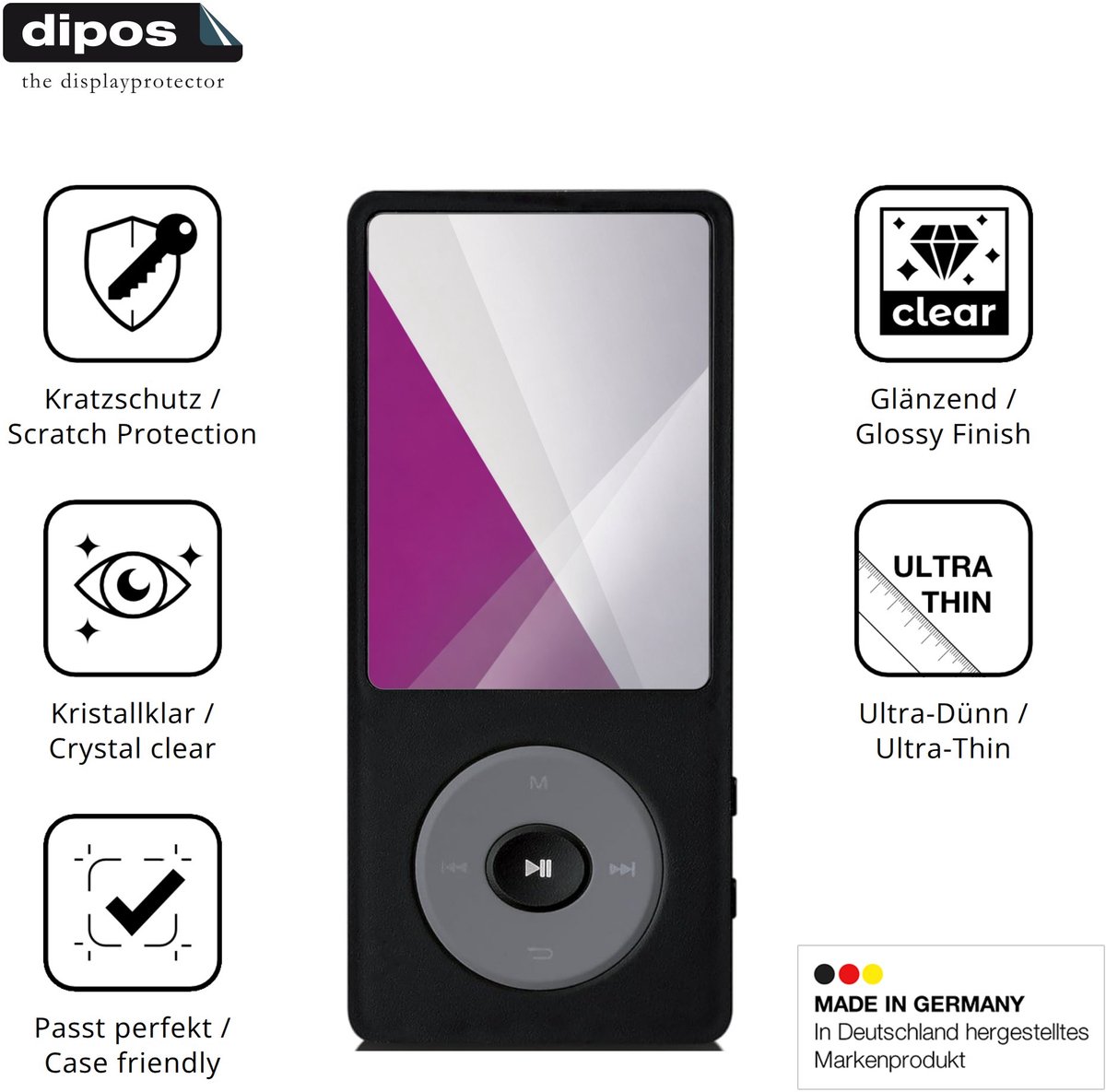 dipos – 4x Beschermfolie geschikt voor Lenco Xemio-860BK | Krasbestendige & heldere Screenprotector Ultra-Thin