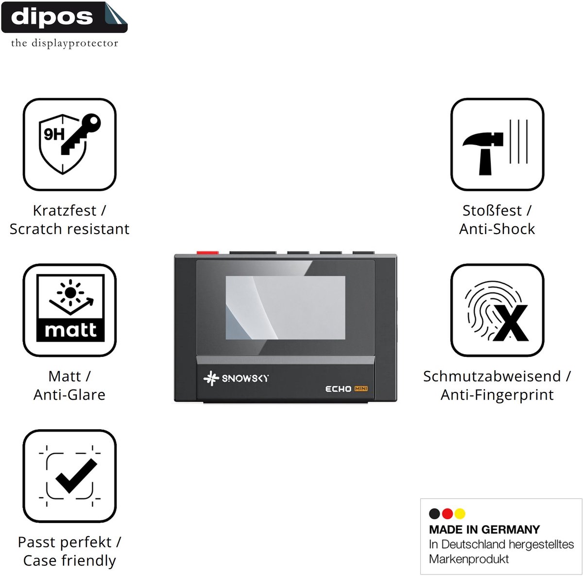 dipos – 2x Matte Pantserfolie geschikt voor FiiO SnowSky Echo Mini | 9H Screenprotector