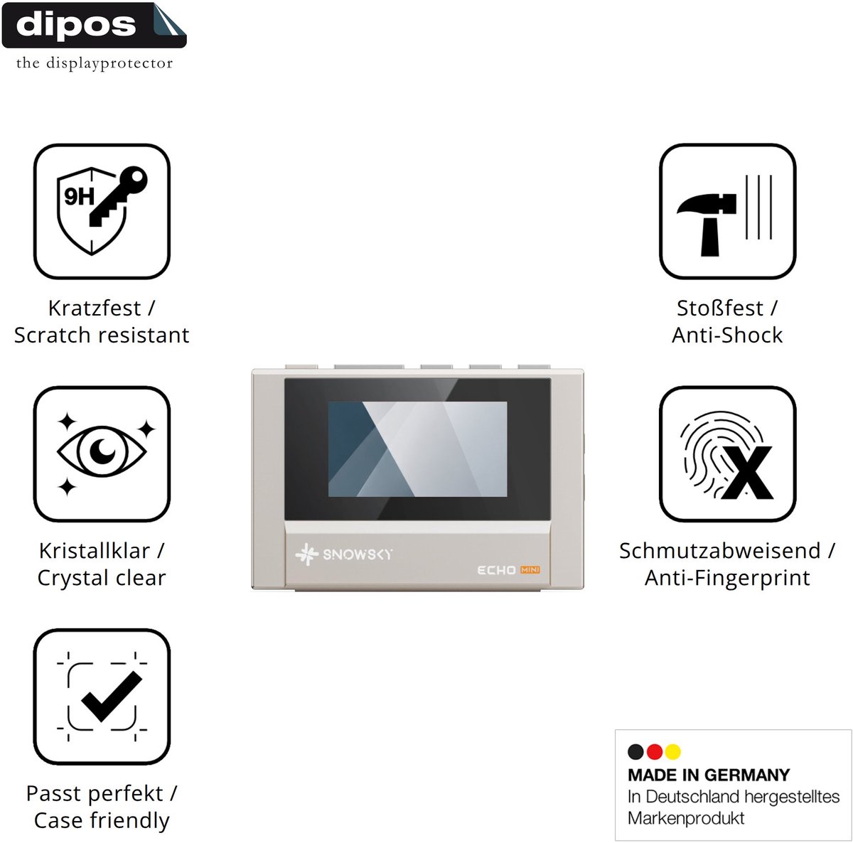 dipos – 2x Pantserfolie geschikt voor FiiO SnowSky Echo | 9H Screenprotector