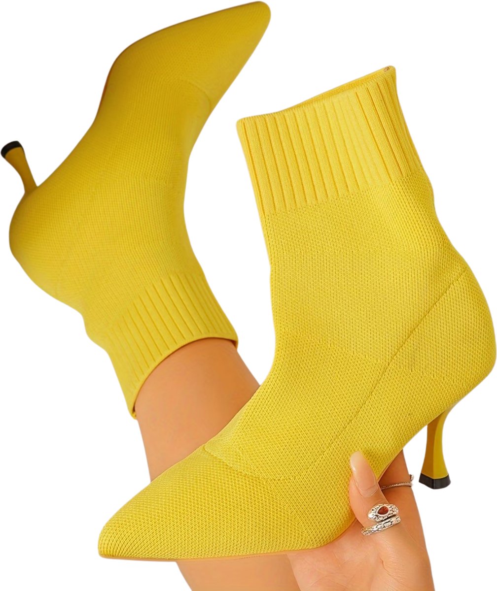 Currero Dames Cowboy Laarzen Hoge Hak Enkellaarzen Kniehoge Western Boots Chelsea 36 5 Geel