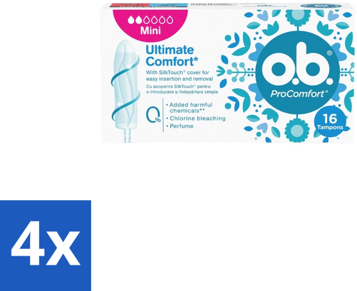 4 x OB – Tampons – ProComfort Mini – Comfort Fit - Tampons - Menstruatie - Comfort - Mini Tampons - SilkTouch