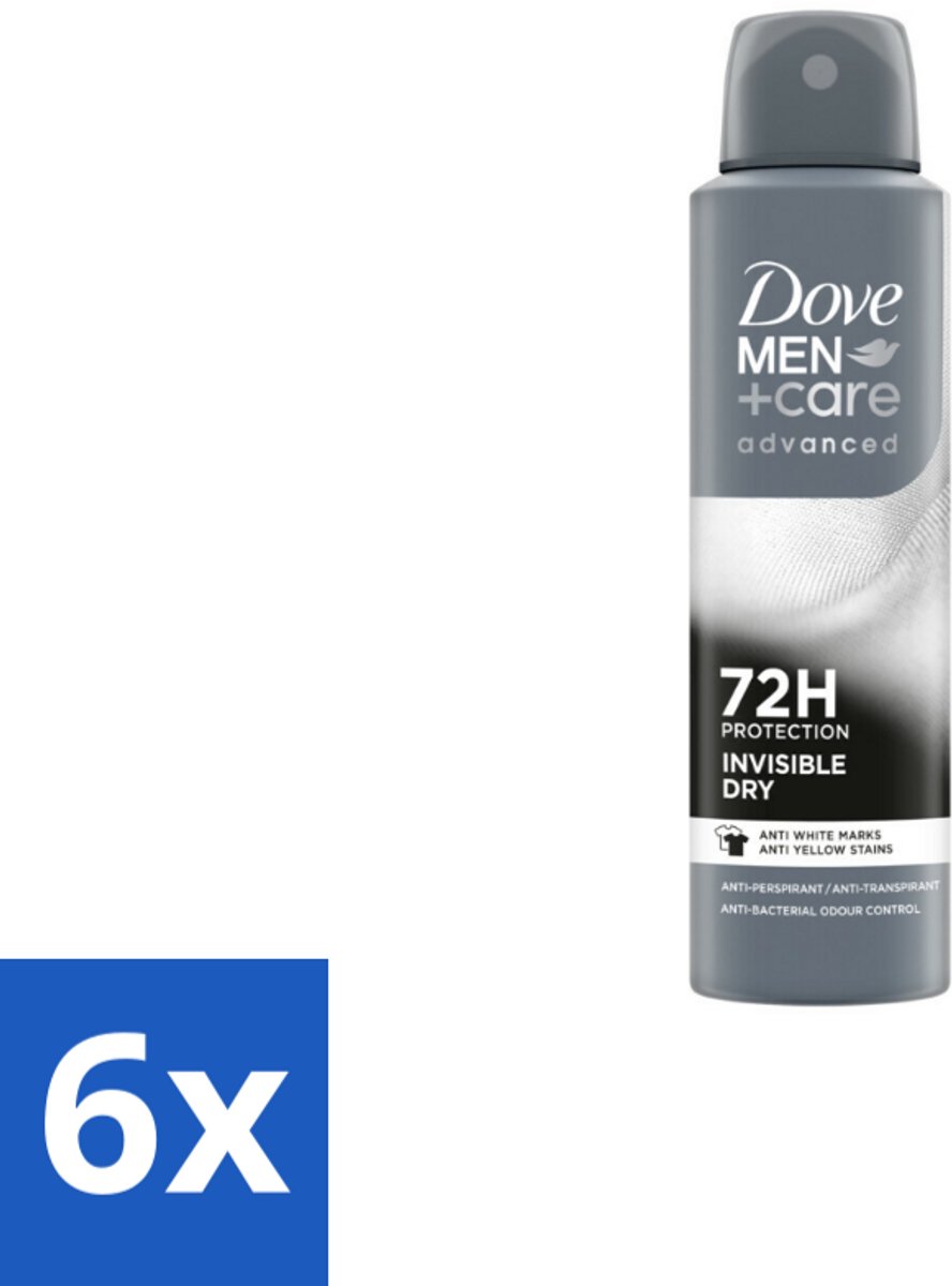 6 x Dove Men+Care – Deodorant Spray – Invisible Dry – 150 ml - Deodorant Spray Mannen - Transpiratiegeur - Okselgeur - Schone Kleding - Huidverzorging
