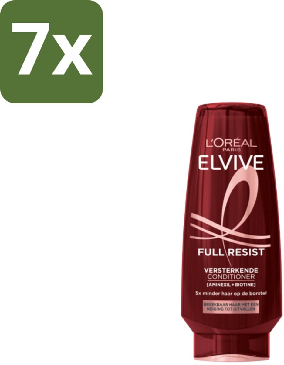 7 x L'Oréal Elvive Full Resist Conditioner 250 ml - Haarbreuk - Haarversterking - Haaruitval - Kwetsbaar Haar - Breekbaar Haar