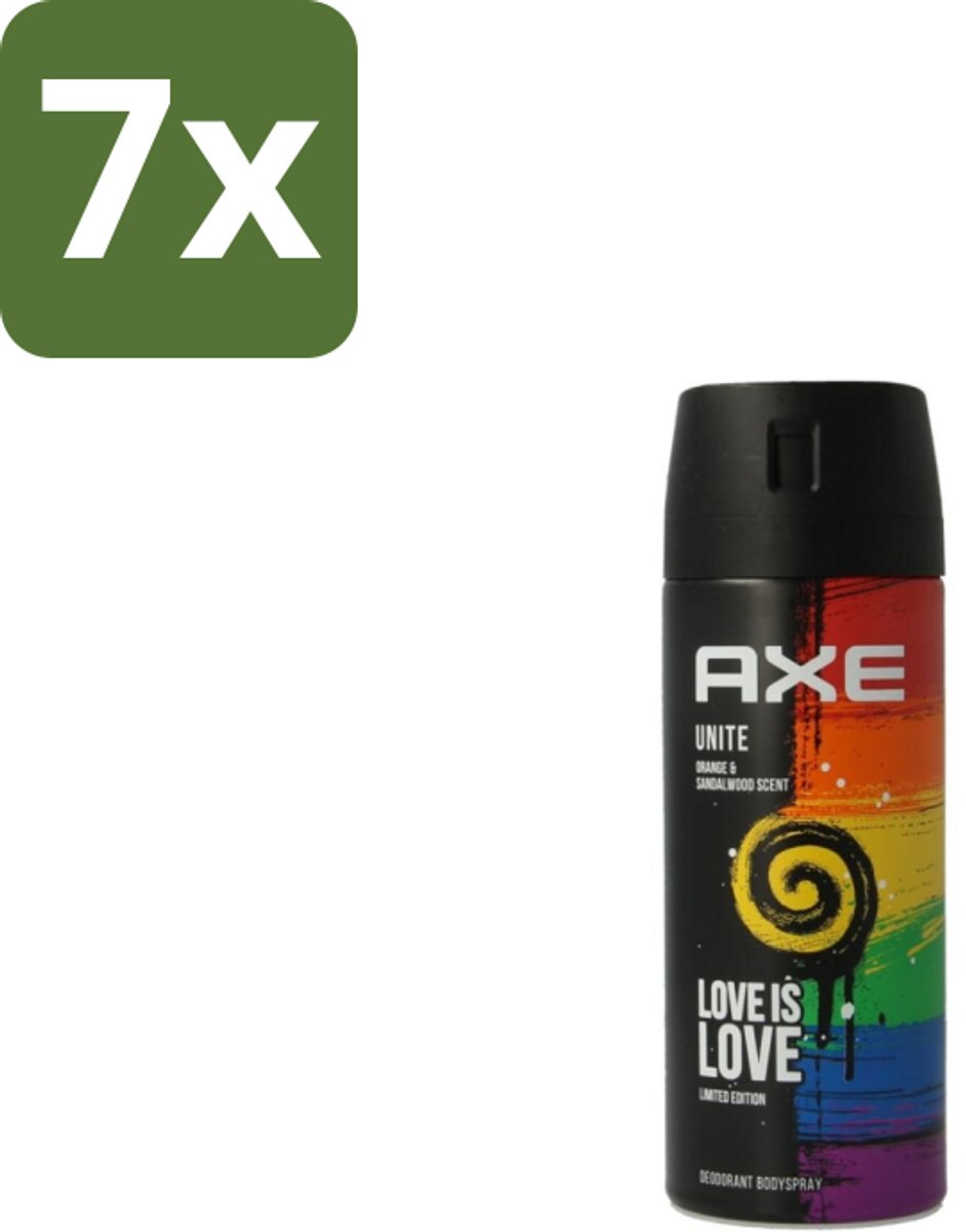 7 x Axe – Deodorant Spray – Unite – 150 ml - Deodorant Spray - Zweetgeur - Mannelijke Geur - Frisse Geur - Dagelijkse Gebruik