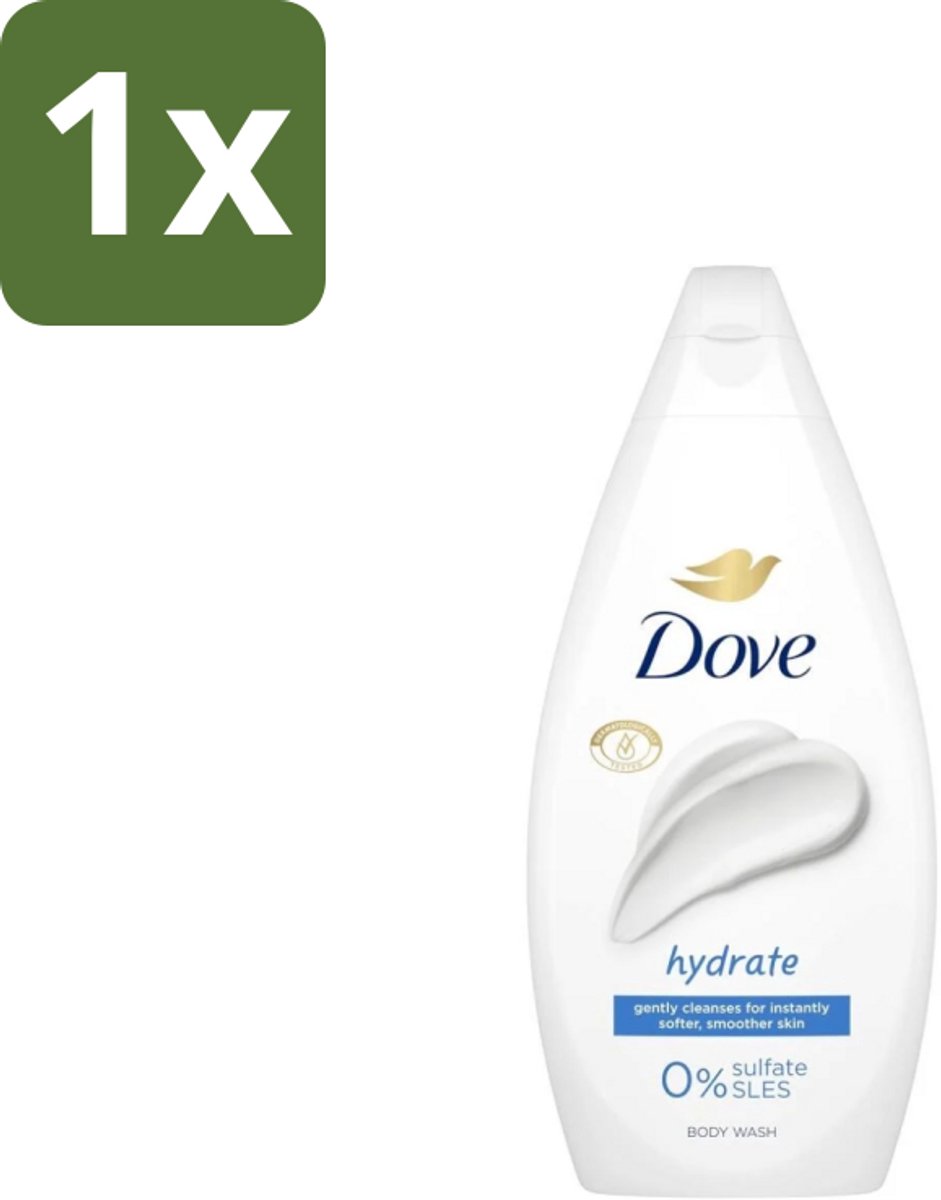 1 x Dove Douchecrème Hydrate 450 ml - Douchegel Hydrate - Hydraterende Douchegel - Zachte Huid - Mild Reinigen - Huid Verzorgen
