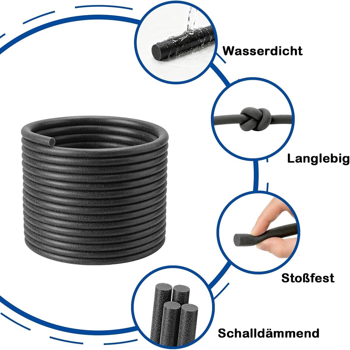 Vulprofiel voor voegen van 5 meter met ronde PE cord van 6 mm - Ideaal voor isolatie, afdichting en constructie