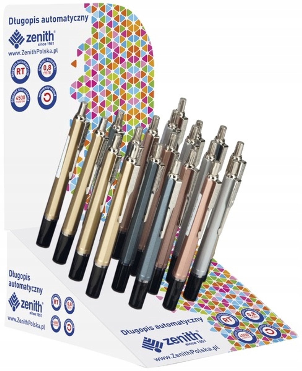 Zenith Metalic Automatische Pen Blauwe Inkt 0,8 mm - Mix kleuren