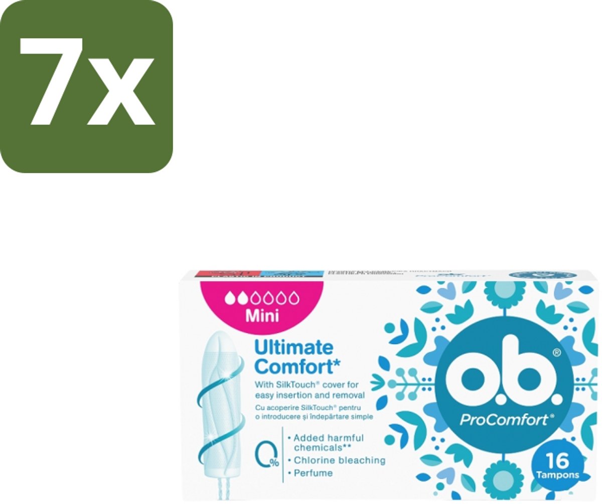 7 x OB – Tampons – ProComfort Mini – Comfort Fit - Tampons - Mini Tampons - Comfort Fit - SilkTouch™ Layer - Menstruatie