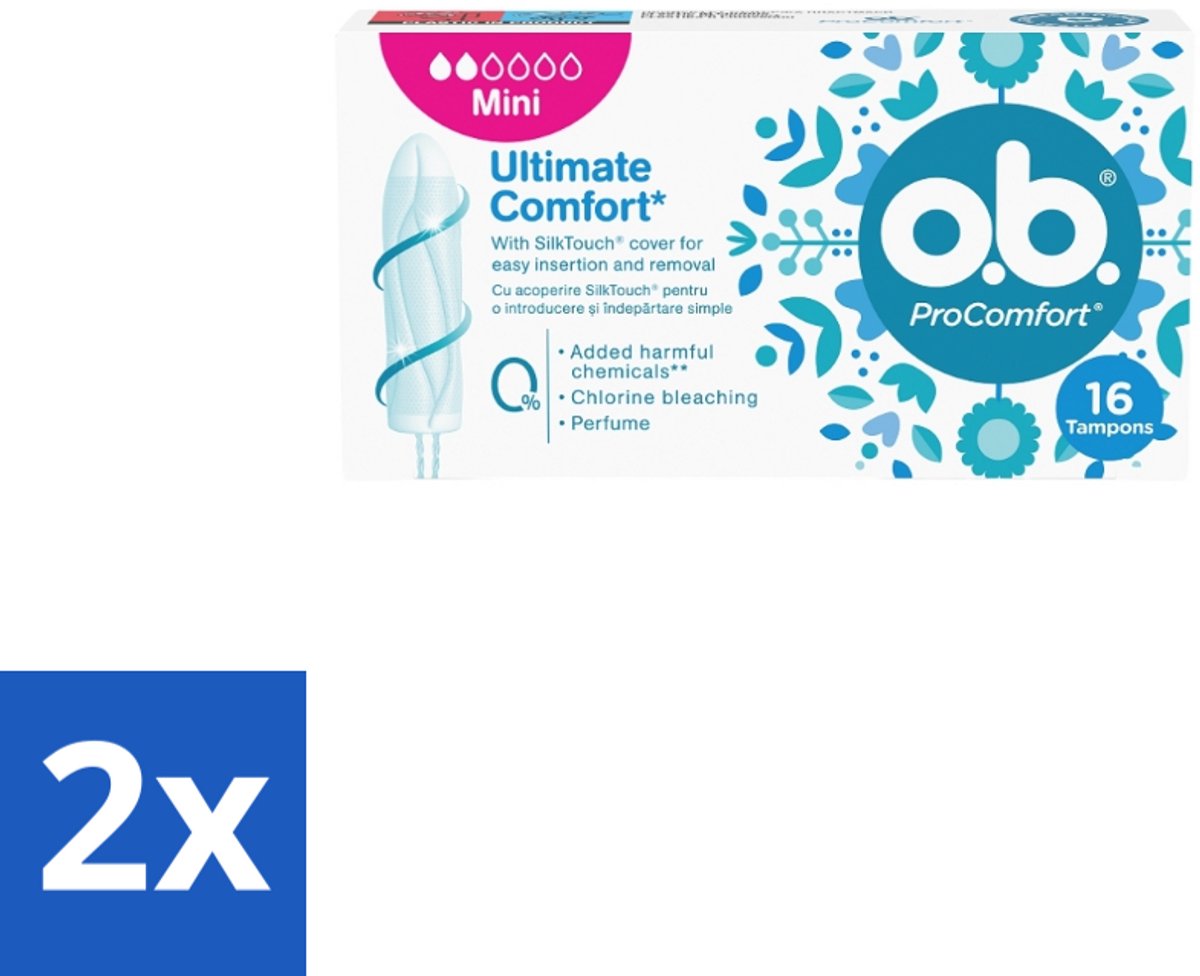 2 x OB – Tampons – ProComfort Mini – Comfort Fit - Tampons - Menstruatie - Comfort - Mini Tampons - SilkTouch