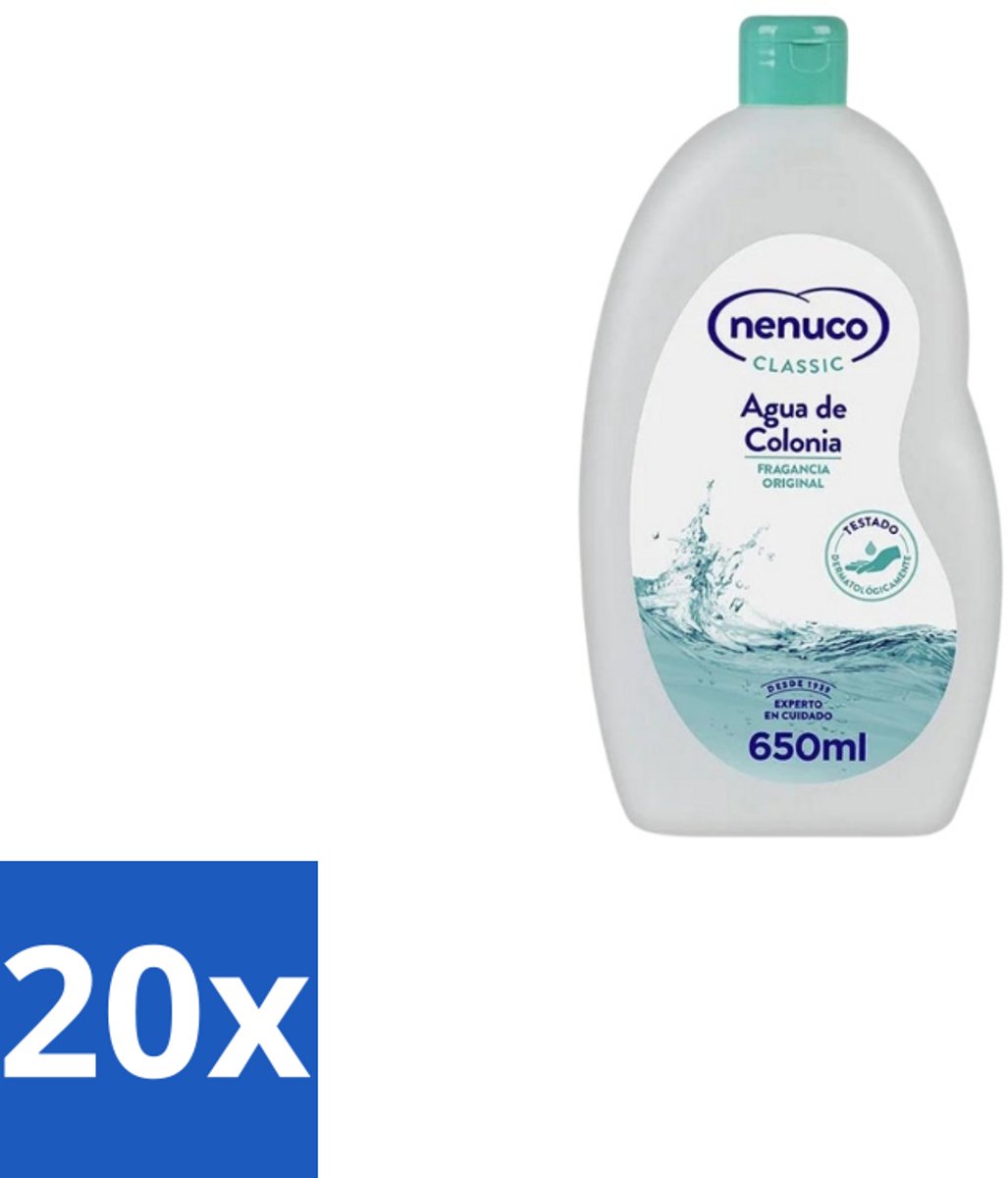 20 x Nenuco – Eau de Cologne – Klassiek – 650 ml - Eau De Cologne - Klassiek - Fris - Bloemig - Verfrissend