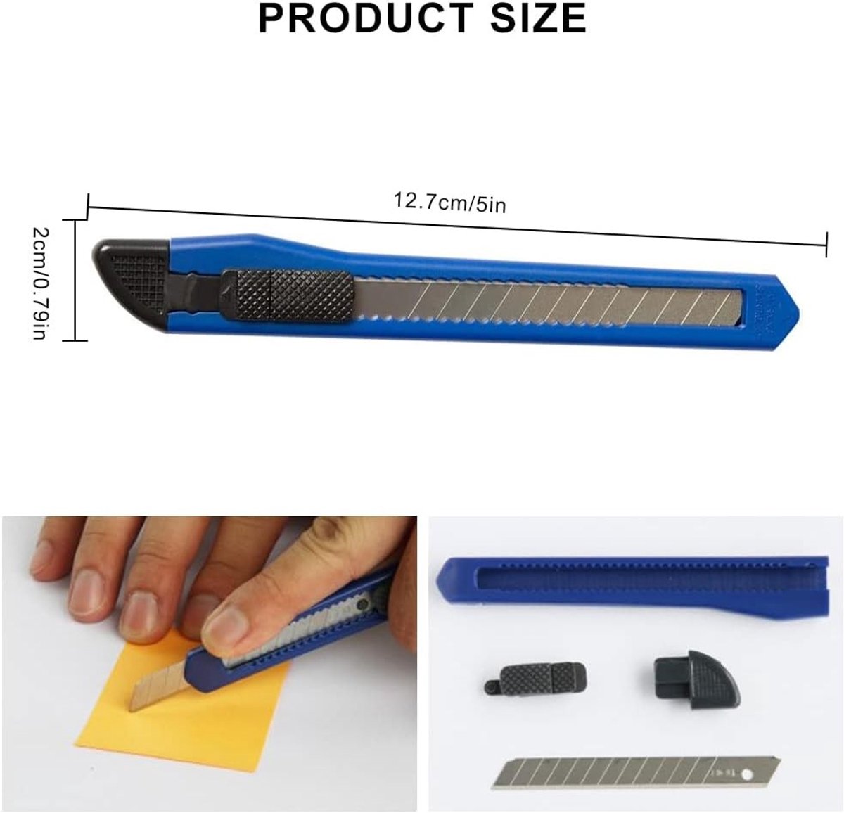 Professionele retractable cutter met 12 kleine messen en 9mm snijbladen voor precisiewerk en knipprojecten
