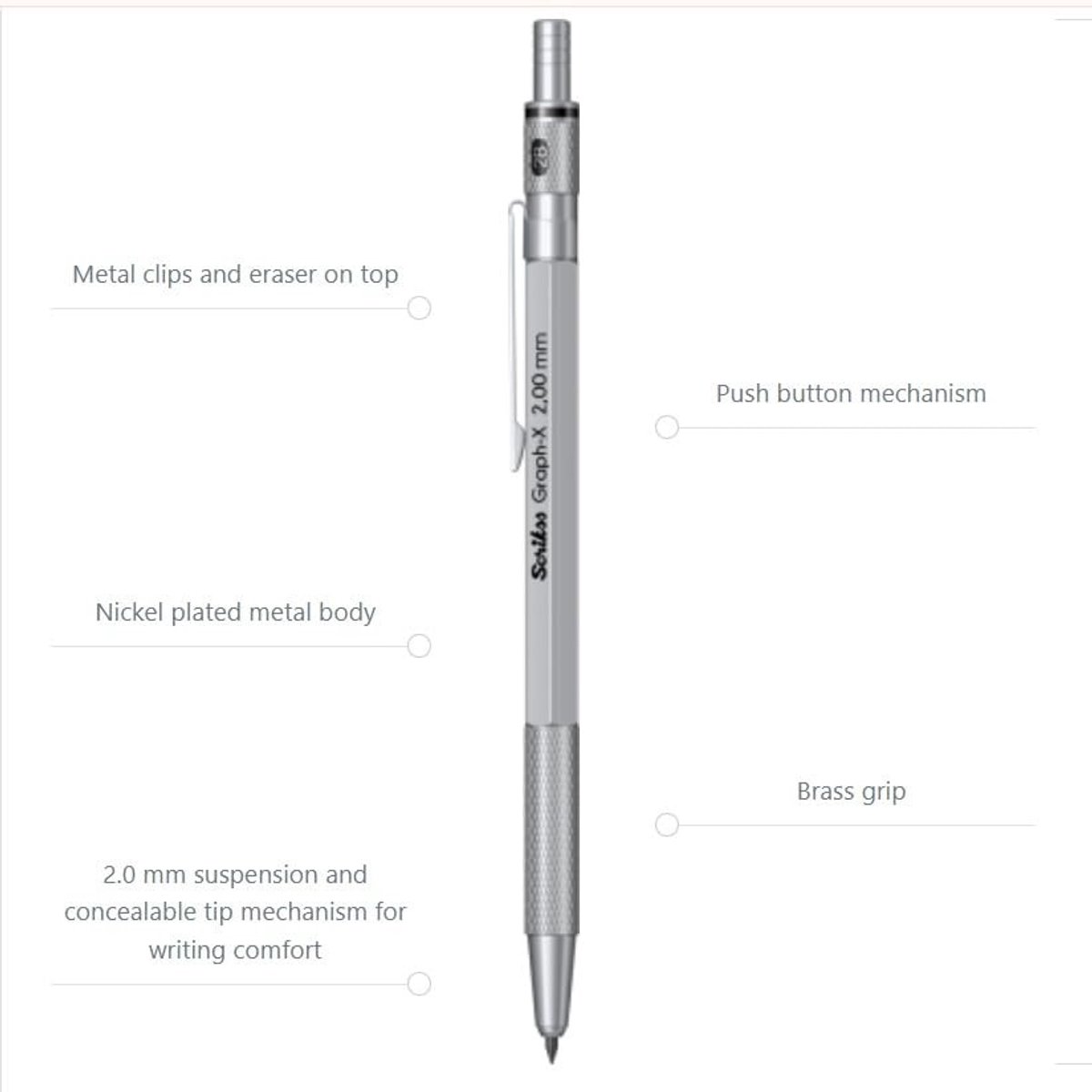 Solidchoice - Mechanische Potlood met Verstelbare Punt 2 mm