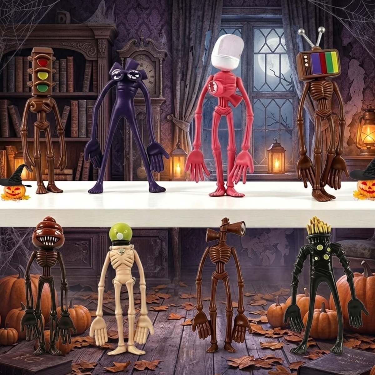 xlwen 8x Siren Head Halloween Decoratie, Horror Monster Figuren Set - ShopVlot
