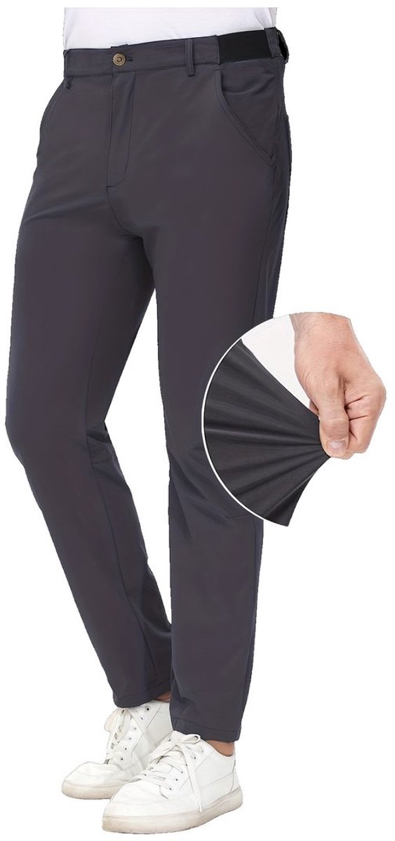 Currero Comfortabel Golfbroek Heren Golfkleding Nette Pantalon Mannen Broek Outfit Chino Donkergrijs S