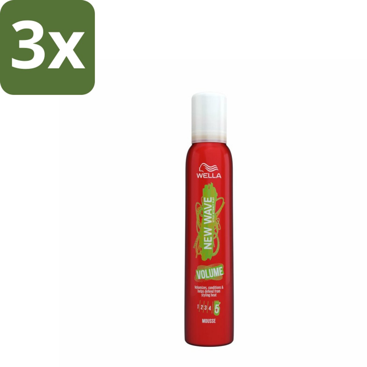 3 x Wella – New Wave Boost – Volumemousse – 200 ml - Haarmousse - Volume Mousse - Boost It Volume - Haartype - Haarschade