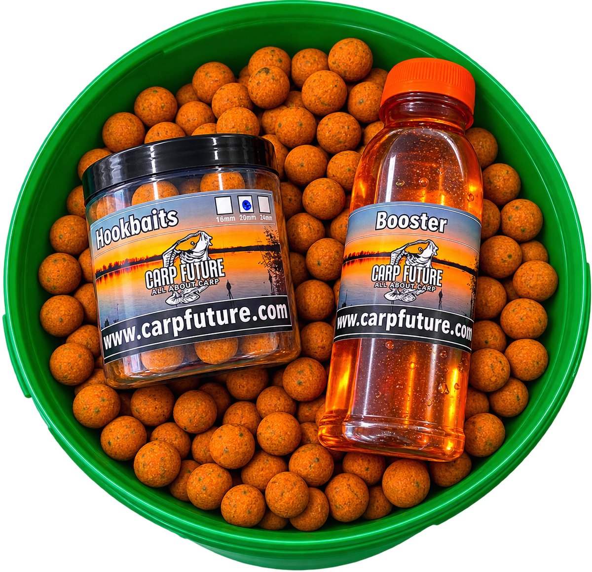 Boilies CF-special 20 mm starters Pakket 2.5kg +Hookbaits 150gr en booster 250ml