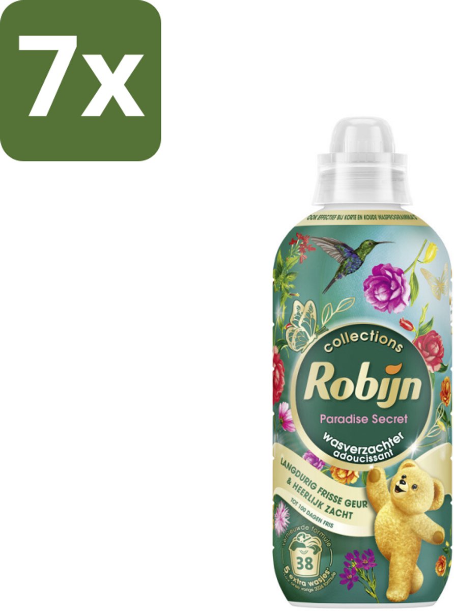 7 x Robijn – Wasverzachter – Intense Paradise Secret – 765 ml - Koffiezetapparaat