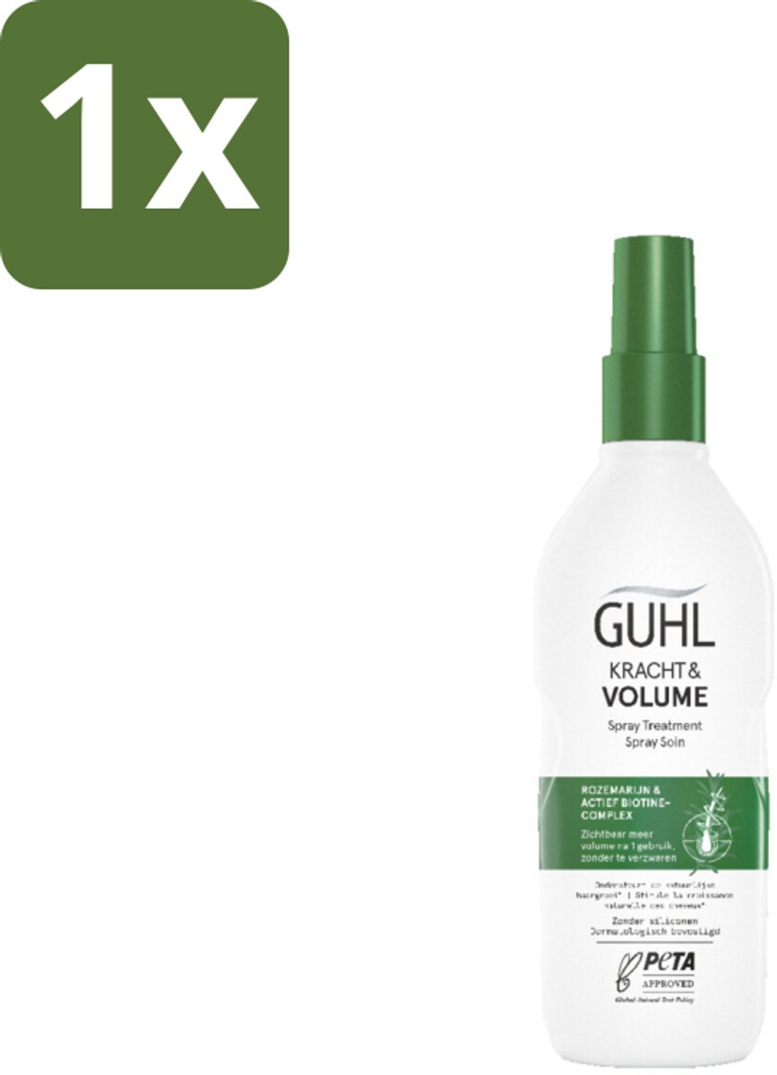 1 x Guhl – Spray Treatment – Kracht & Volume – 150 ml - Haarversterking - Volumeboost - Biotine Spray - Rozemarijn Haarverzorging - Kracht En Volume Spray