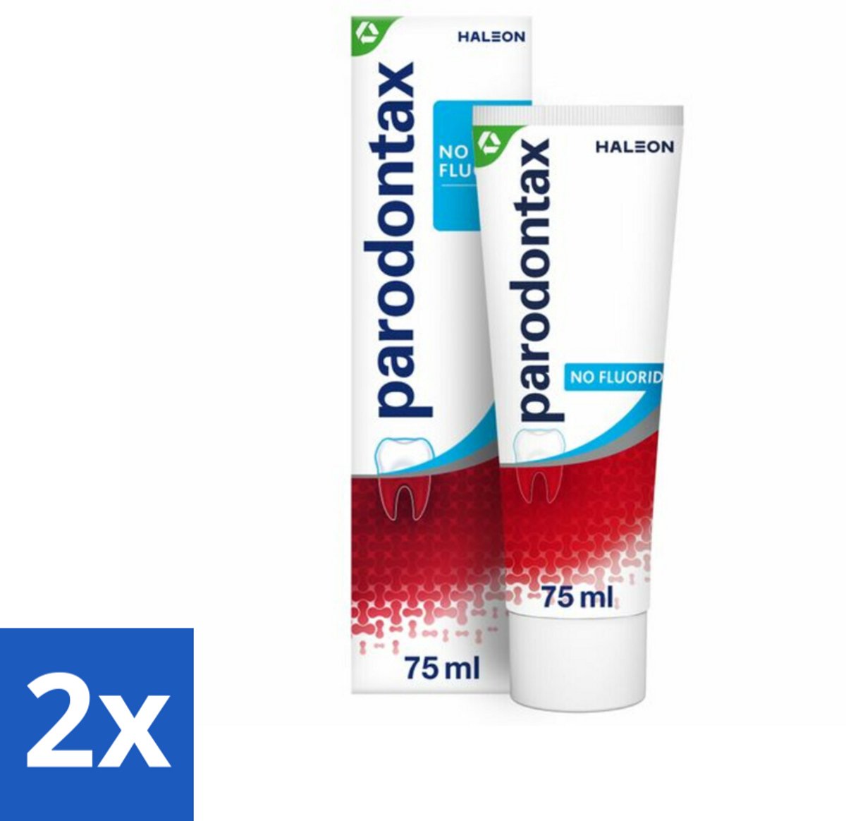 2 x Parodontax – Tandpasta – Zonder Fluoride – 75 ml - Tandpasta Zonder Fluoride - Gezond Tandvlees - Tandplak Verwijderen - Natuurlijke Mondhygiëne - Bloedend Tandvlees