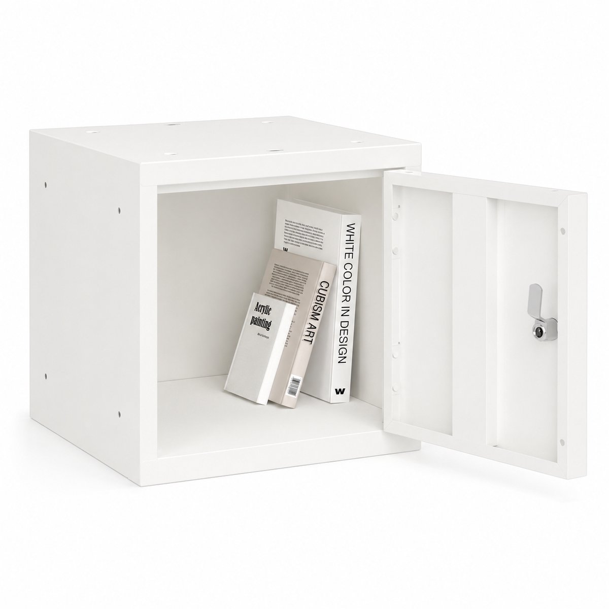 Cube Locker OKK 30 cm – Wit RAL 9010 – Met cilinderslot