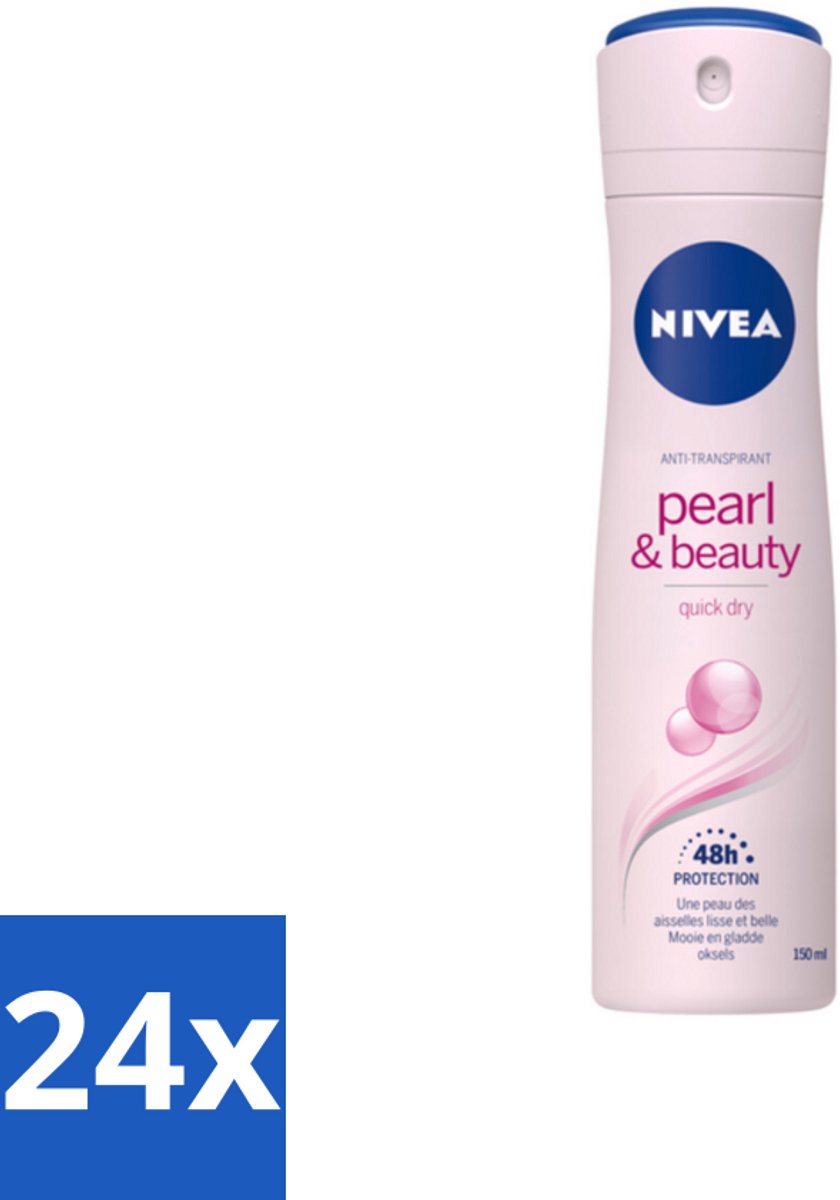 24 x NIVEA – Deodorant Spray – Pearl & Beauty – 150 ml - Deodorant Spray - Okselhuid Verzorging - Parelextracten - Huidvriendelijk - 48 Uur Bescherming