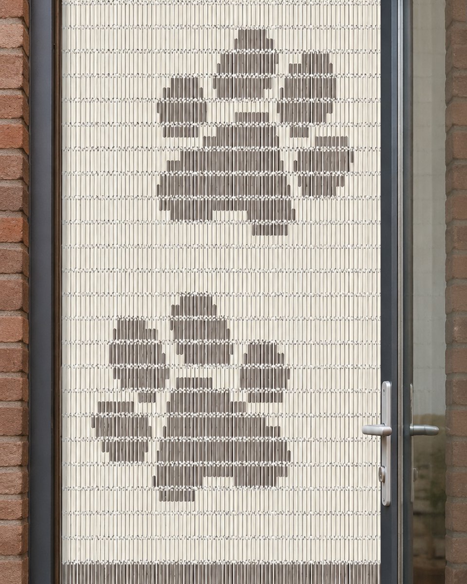 vliegengordijnenexpert vliegengordijn honden poot 90x210 cm creme zand kleur.