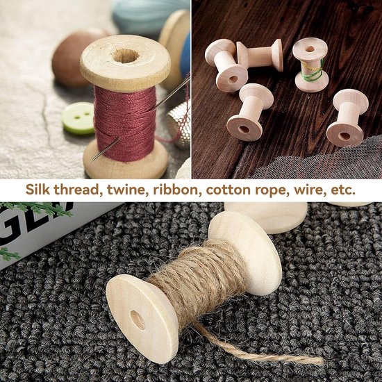 Lege Houten Draadspoelen - Set van 10 Stuks, Ideaal voor Naai- en Knutselprojecten, 47mm x 31mm — afbeelding 5