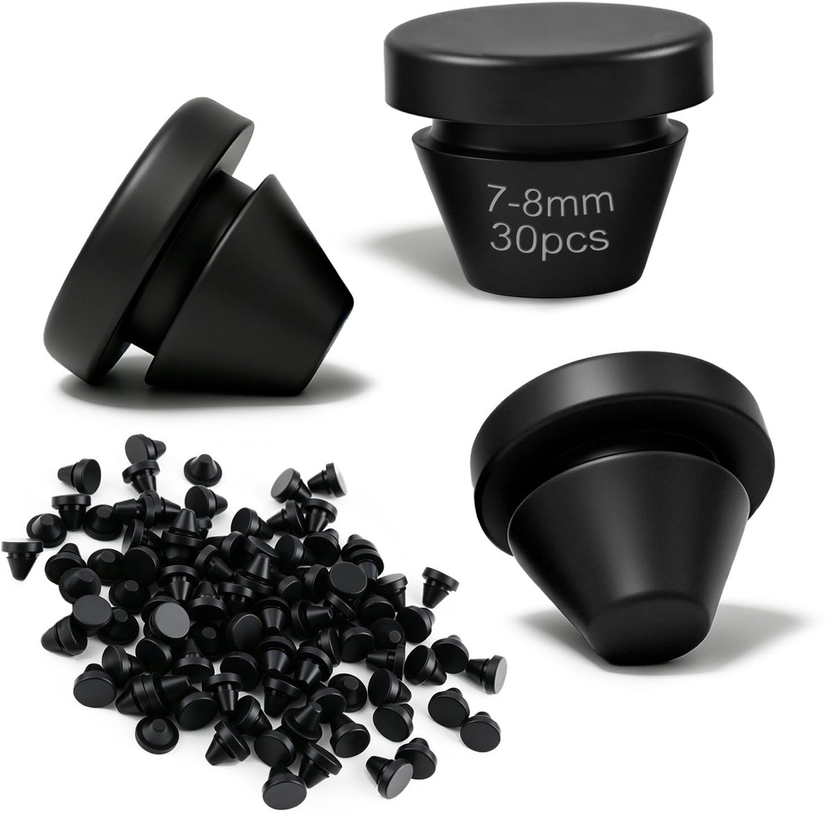 Rubberen stoppen 30 stuks - 7-8mm gat - ronde siliconen doppen - waterdicht voor fles en meubels - ShopVlot