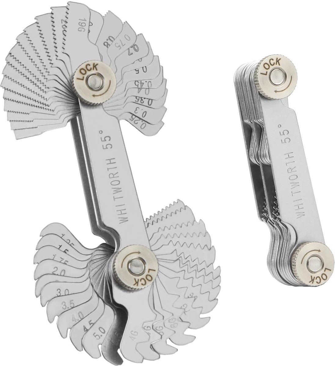 52 Blades RVS Schroefdraad Gauge Set voor Nauwkeurige Meting van Draadhellingen en Schroefprofielen