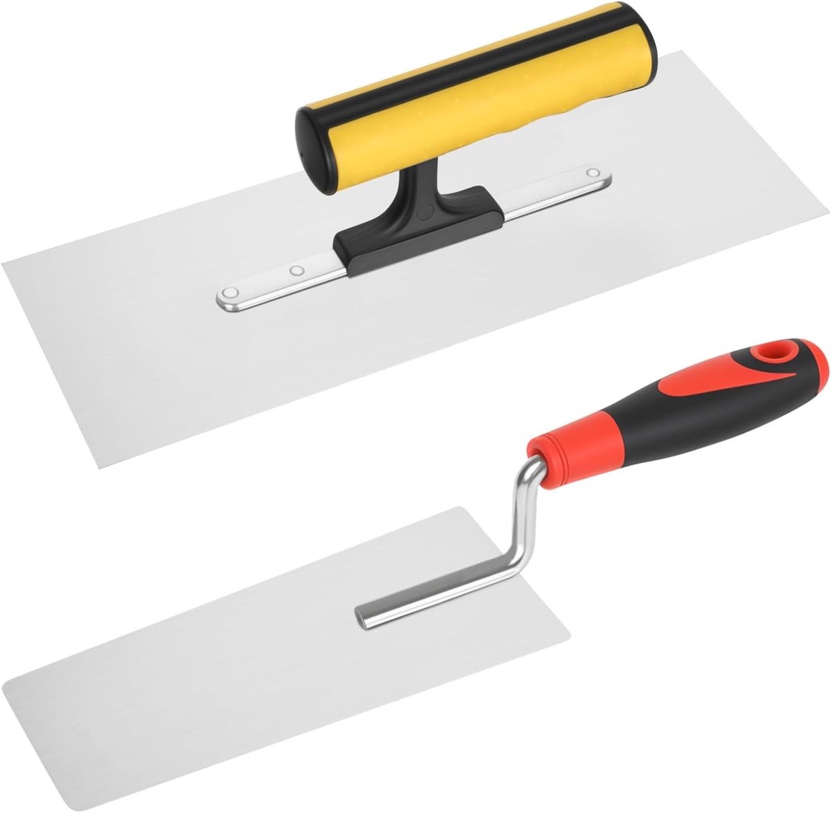 Professionele Set voor Glad Afwerken, 2-Delige RVS Troffel en Spatel met Ergonomische Handgreep, Ideaal voor Stucwerk en Metselen