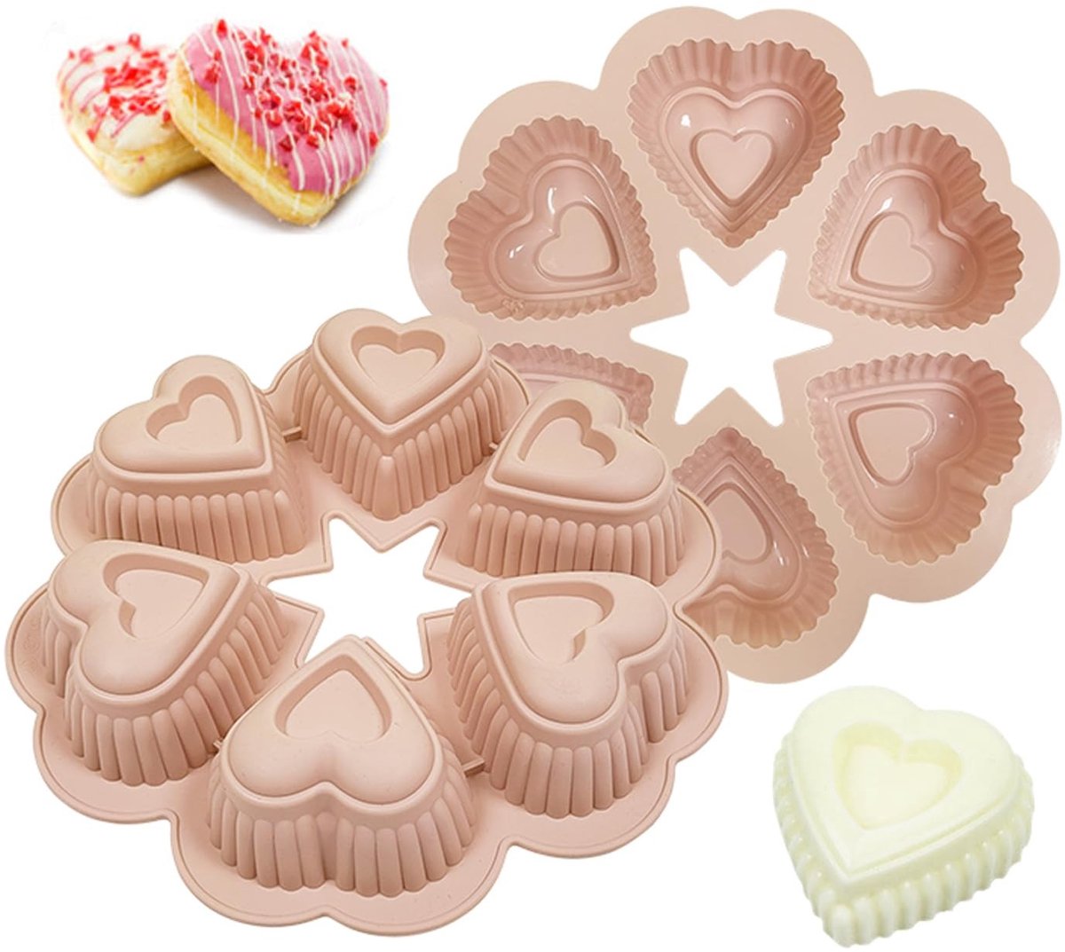 Elzusha - Silicone Muffinvorm in Hartvorm met 6 Slots