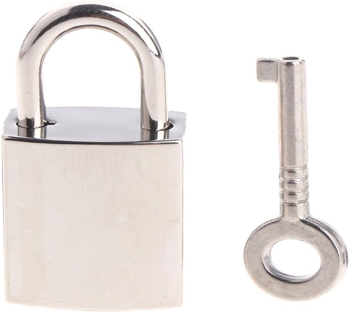 Vintage Kleine Vierkante Slot met Voorste Sleutel Mini Hangslot van Metaal voor Tas Koffer Dagboek en Sieraden Box
