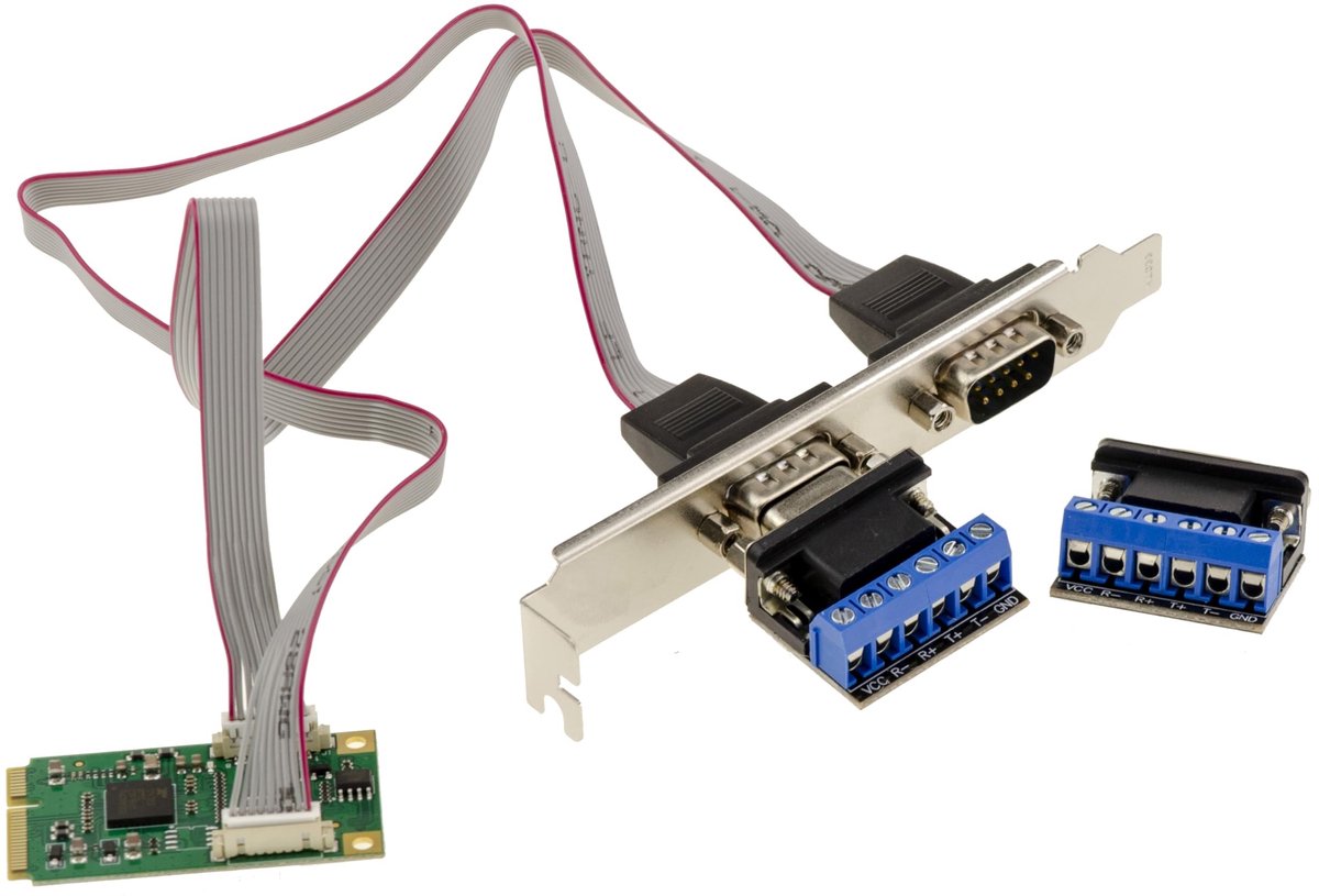 Elzusha - RS422 RS485 DB9 Mini PCIe Kaart met Adapters