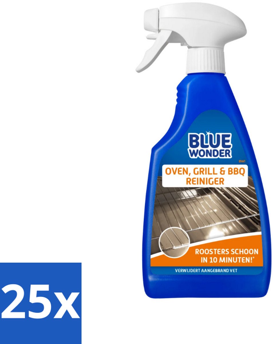 25 x Blue Wonder Oven & Grillreiniger 500 ml - Oven Reinigen - Grill Reinigen - BBQ Reinigen - Vet Verwijderen - Vuil Verwijderen