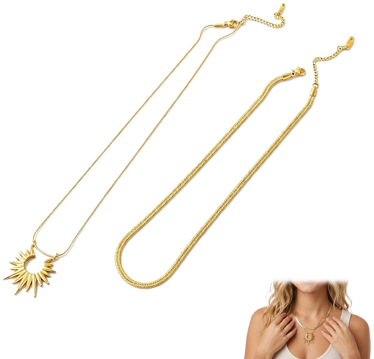 Elzusha - Elegante Ketting met Zonnenhanger voor Dames