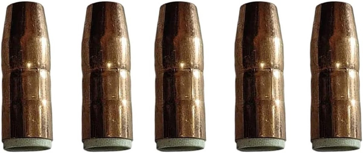Lasmondstuk Koper - MIG Accessoire - Metaal Bewerken - AccuLock Constructie - 5 Stuks - Koperkleurig