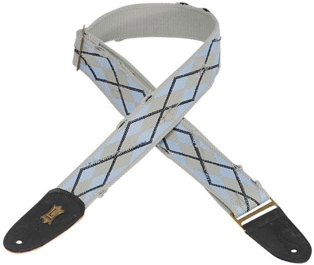 Levy's MC8TWA-BLU Road Worn Gitaarband Katoen Grijs/Blauw/Zwart