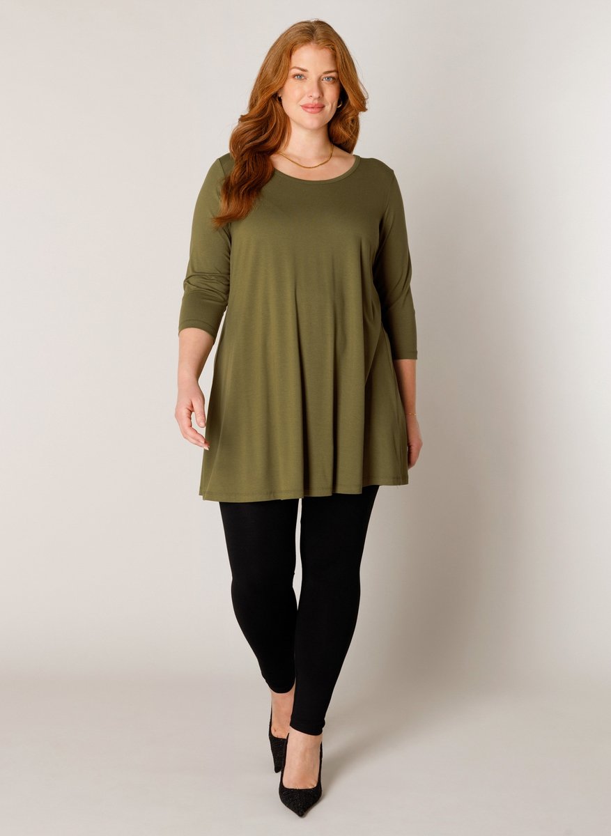 BASE LEVEL CURVY Aria Tuniek - Olive - maat 0(46)