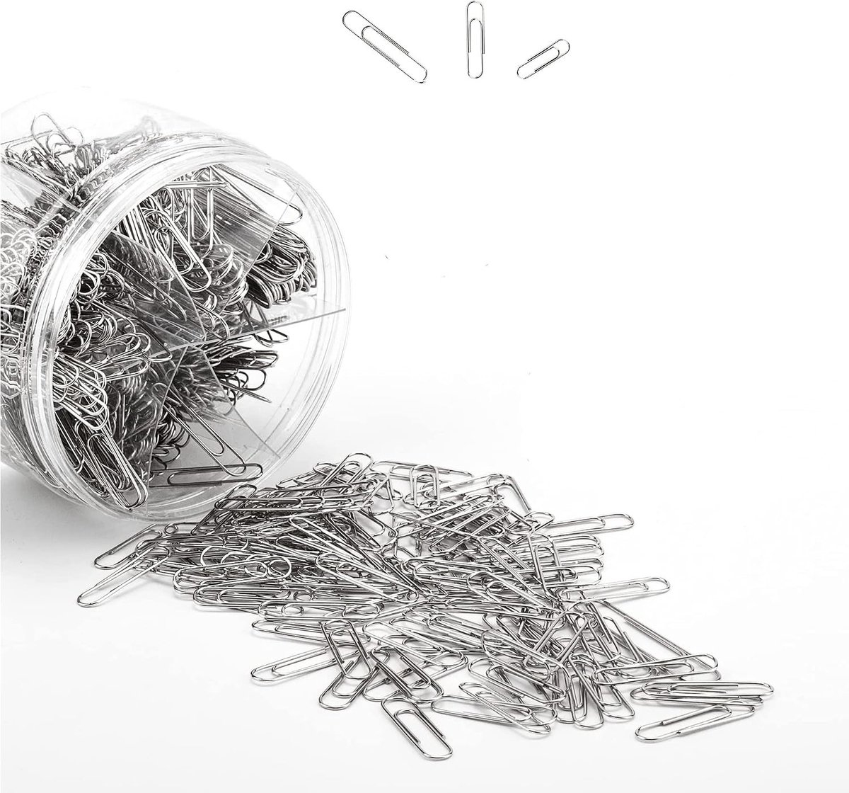 Metaal Paperclips Set van 700 Stuks in Plastic Doos - Grote, Middelgrote en Kleine Clips voor Kantoor, School en Thuisgebruik