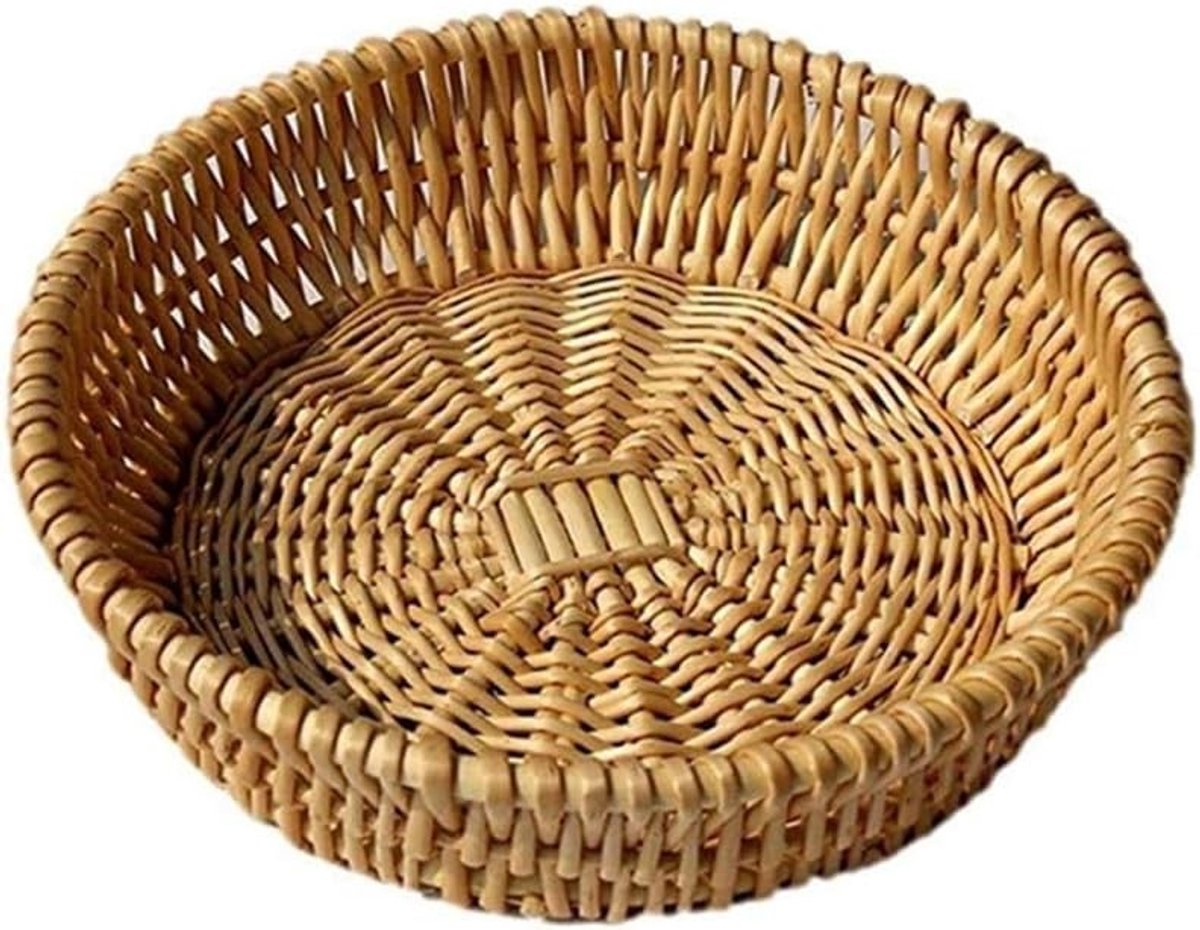Handgeweven mand voor brood, fruit en groenten - Opbergmand voor cadeau en decoratie 25 x 8 cm