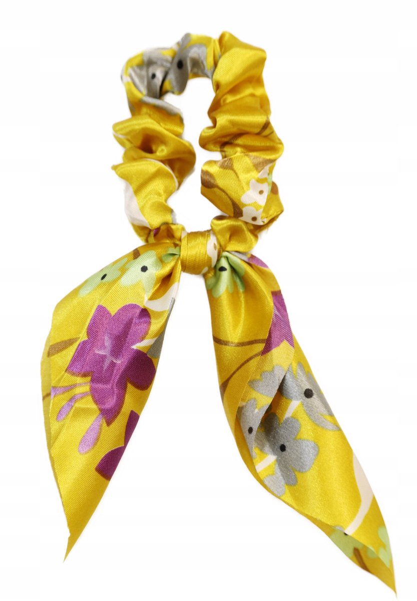 Zijdeachtige Haar Scrunchie met Strik - Multikleur